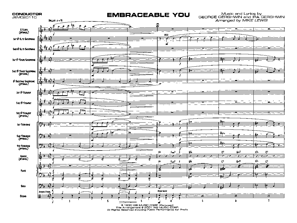 Embraceable You: Optional Solo Bb: Optional Solo Bb Part - Digital Sheet  Music Download