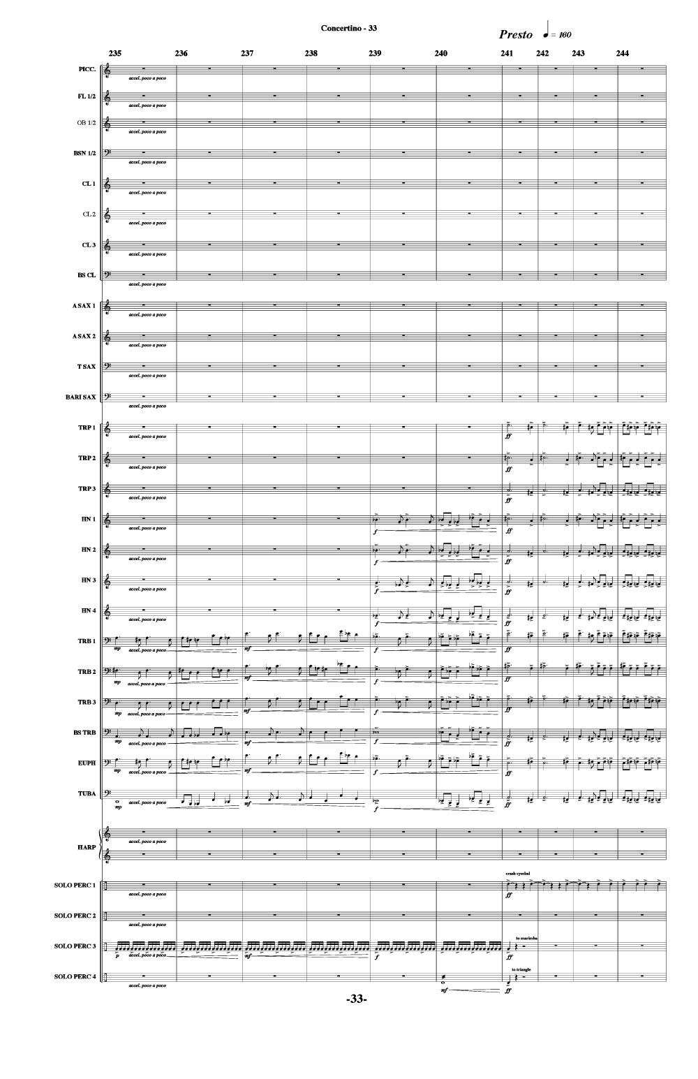 CONCERTINO FOR FOUR SOLO PERC-SCORE