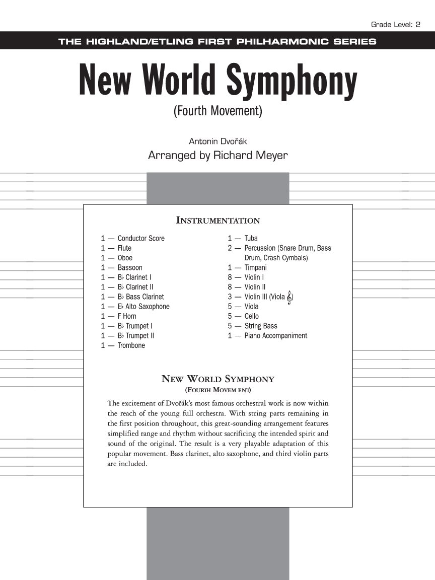 NEW WORLD SYMPHONY FOURTH MVT-SCORE