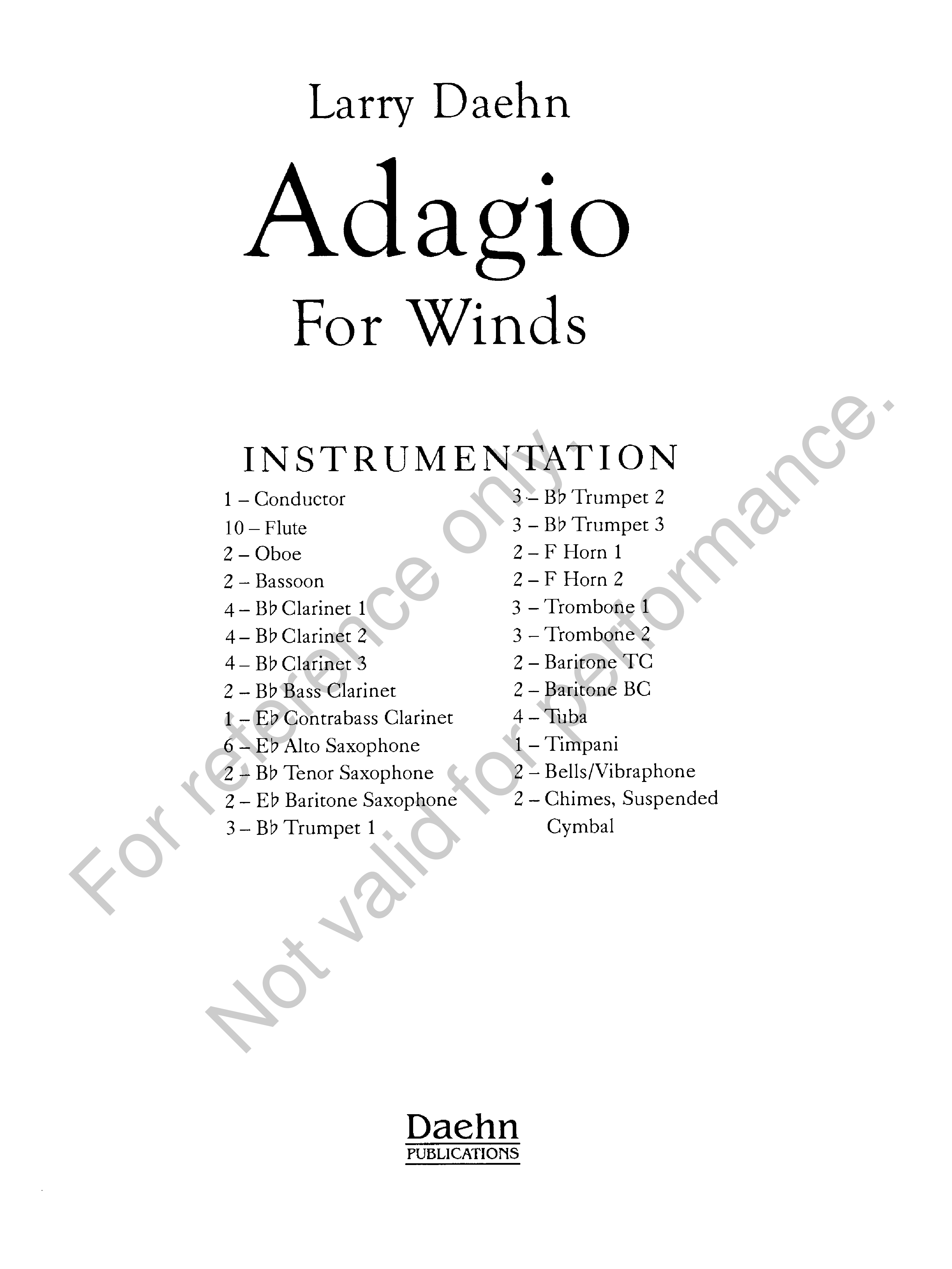 ADAGIO FOR WINDS
