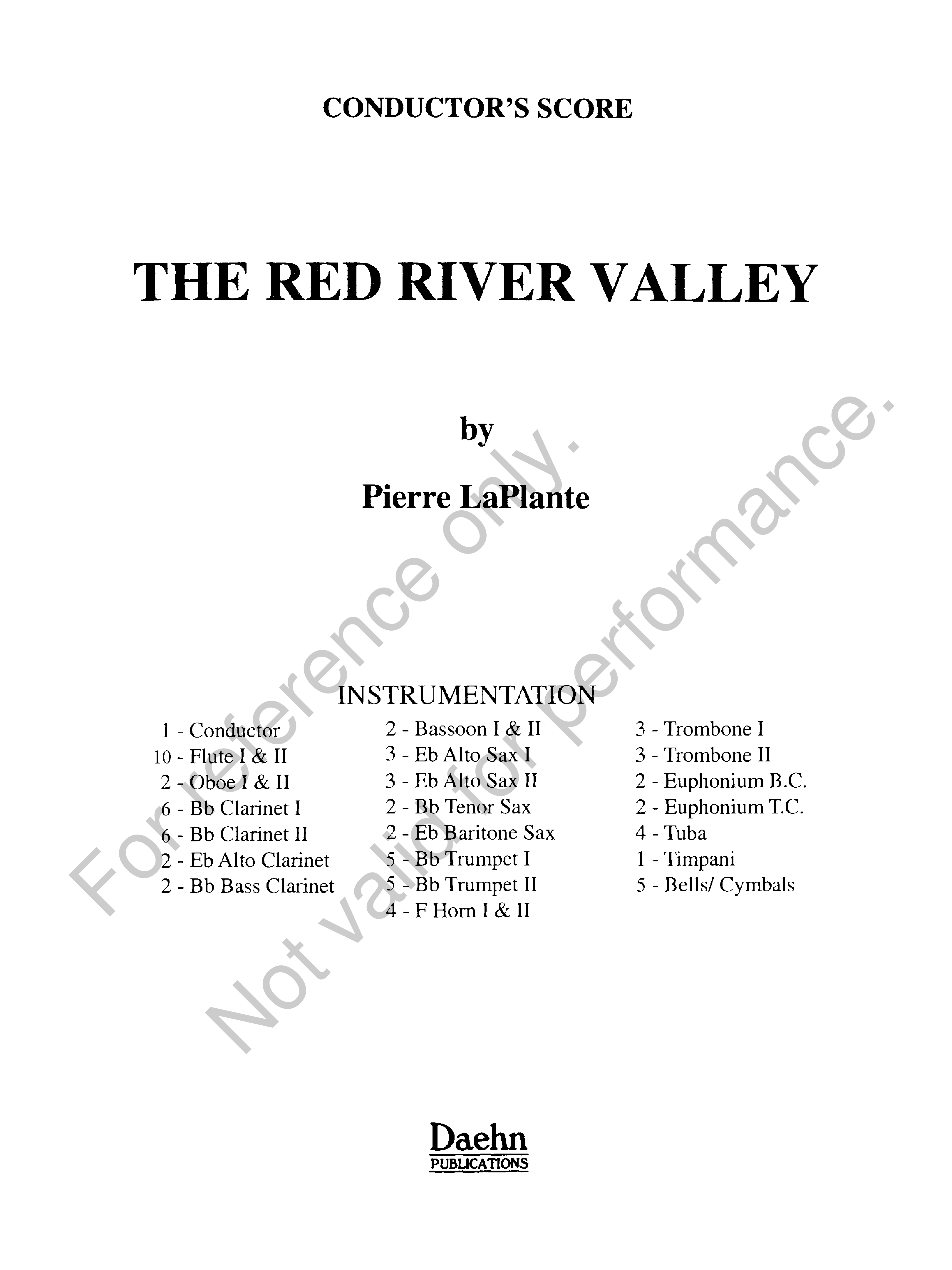 The Red River Valley arr. Pierre J.W. Music