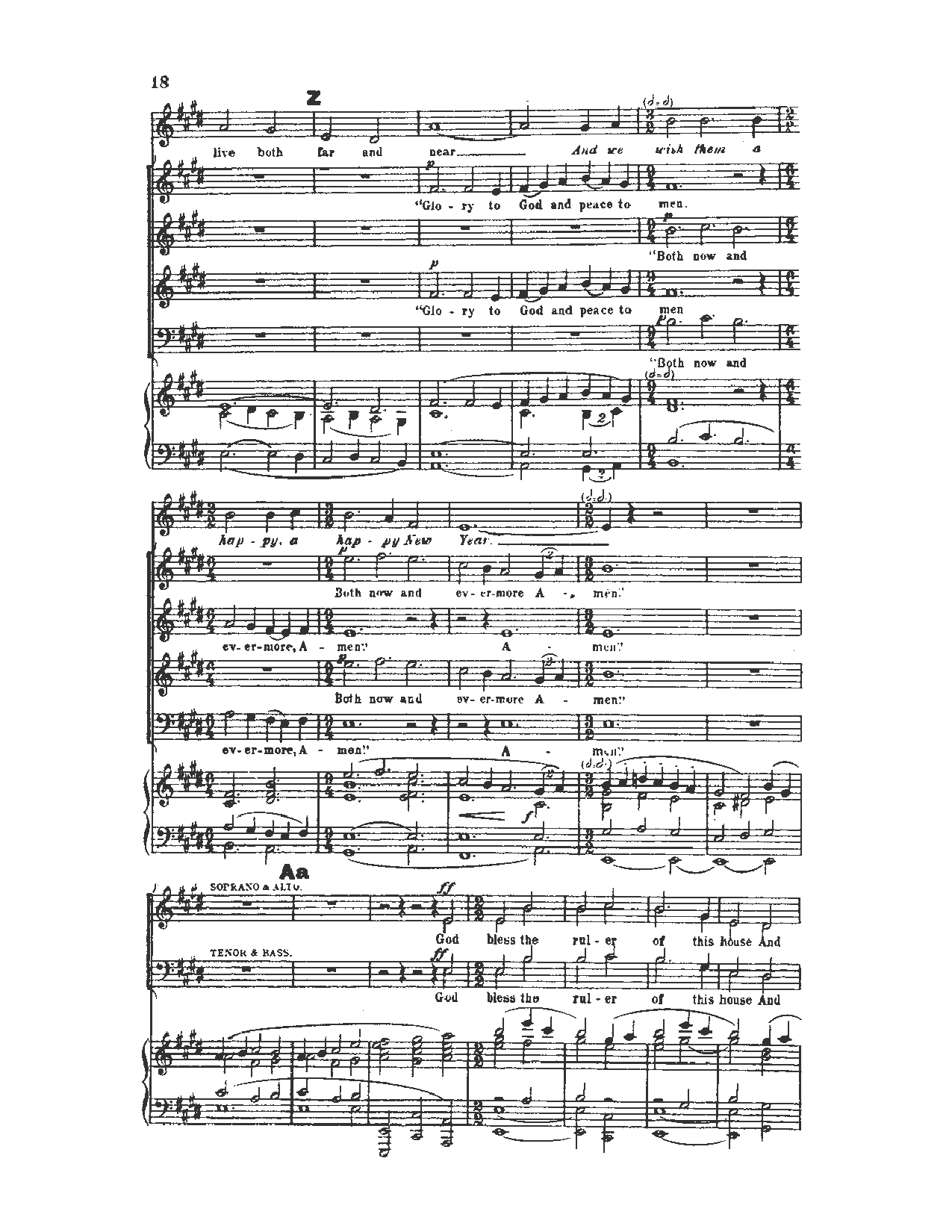 Fantasia On Christmas Carols VOCAL SCORE