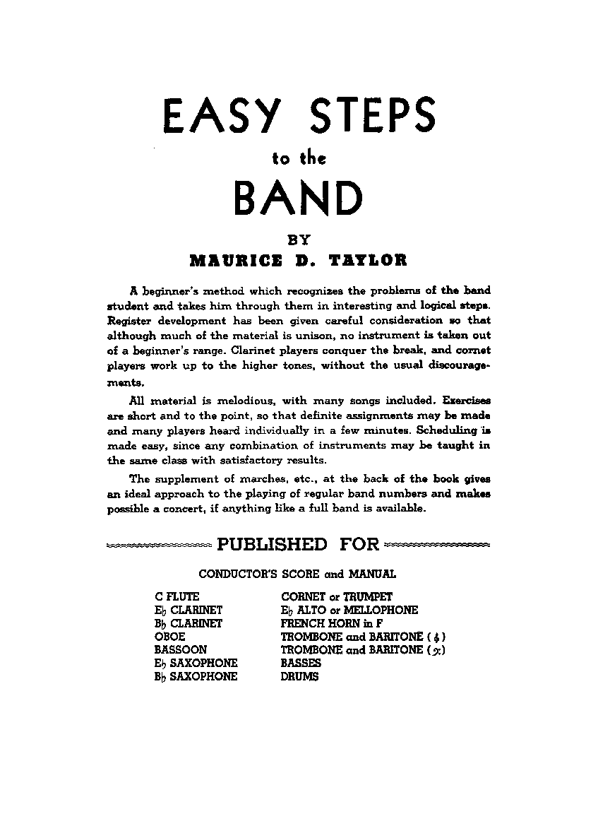 EASY STEPS TO BAND CONDUCTOR
