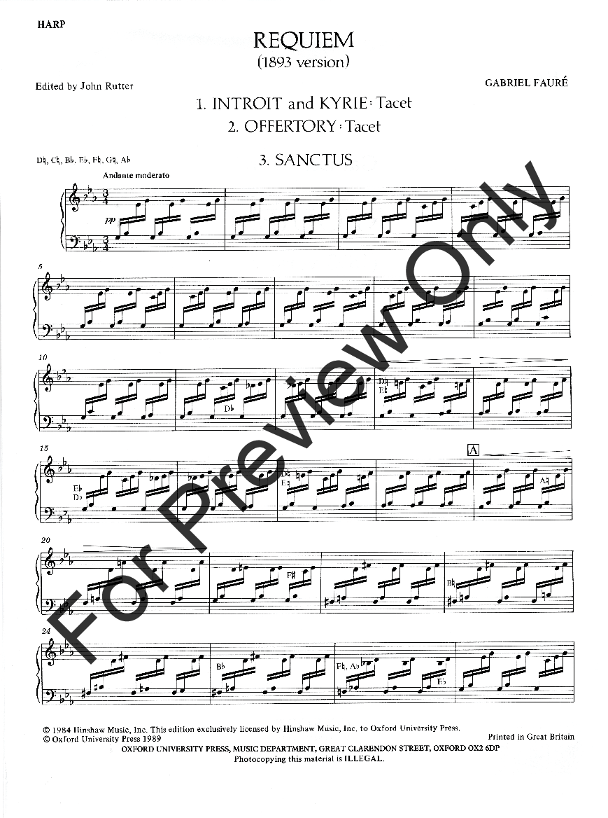 Requiem (1893 Version) Harp Part