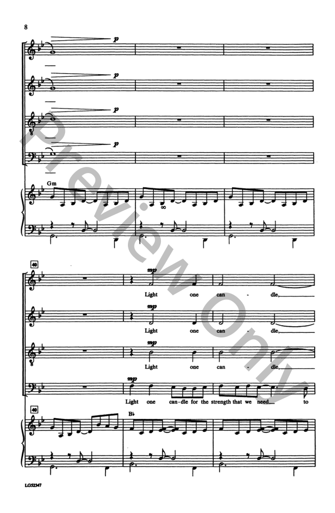 Light One Candle (SATB ) by Peter Yarrow / a | J.W. Pepper Sheet Music