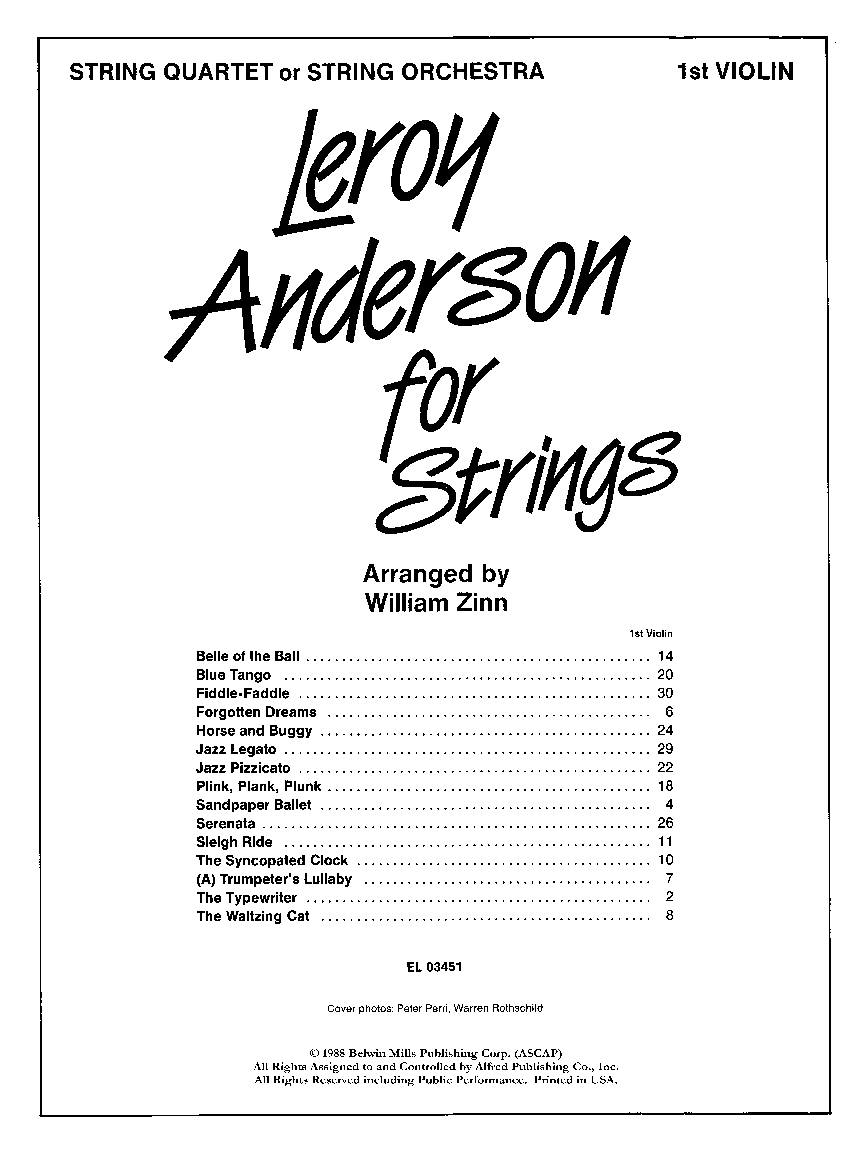 LEROY ANDERSON FOR STRINGS VLN 1