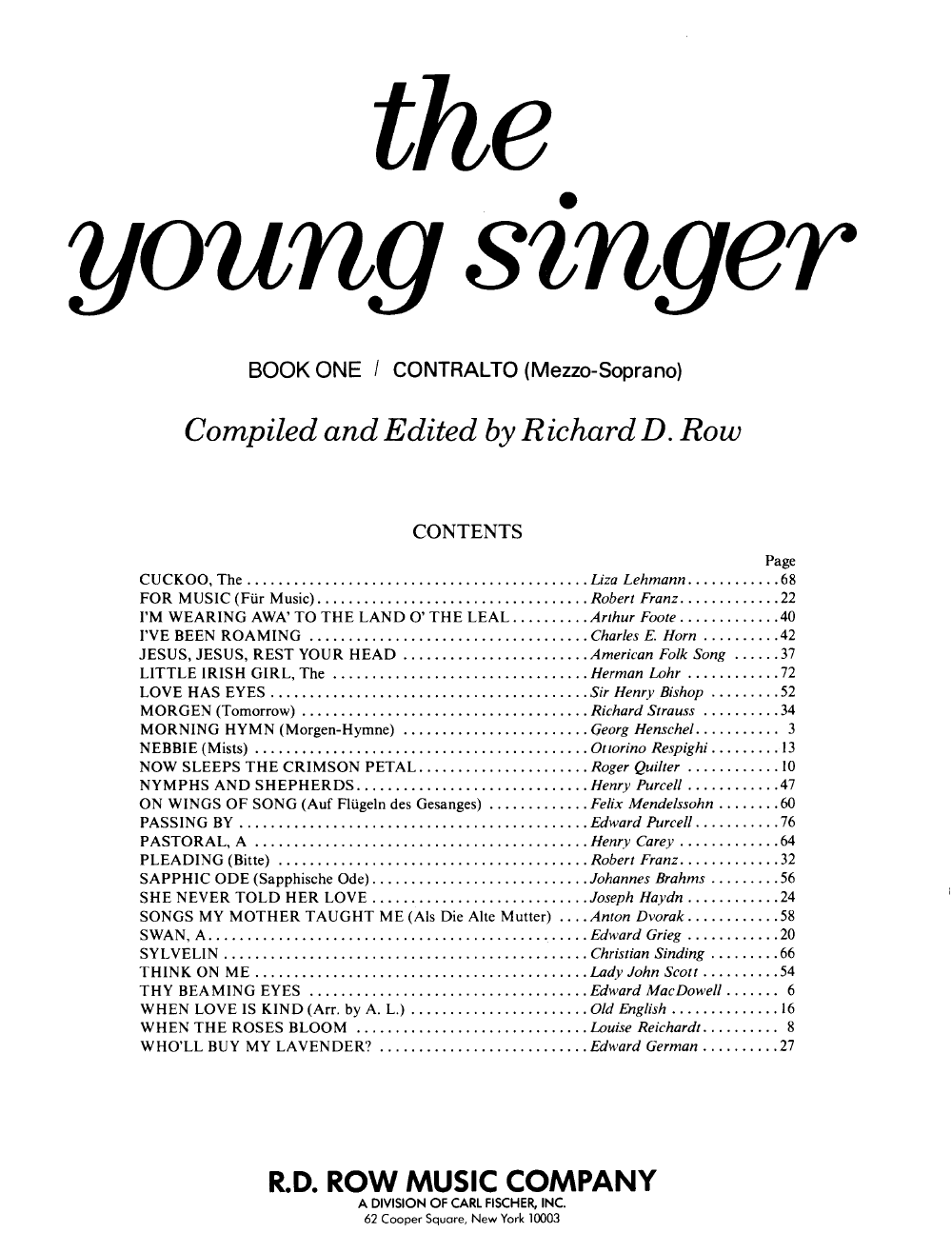 The Young Singer #1 Alto Book with Online Audio