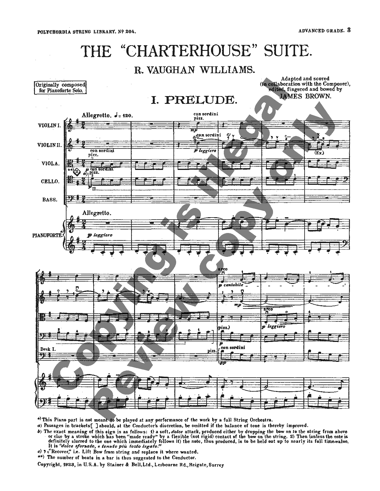 CHARTERHOUSE SUITE SCORE