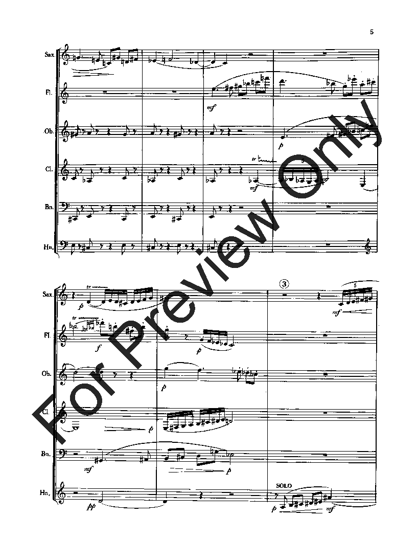 CHAMBER MUSIC FOR ALTO SAX AND WOODWIND QUINTET