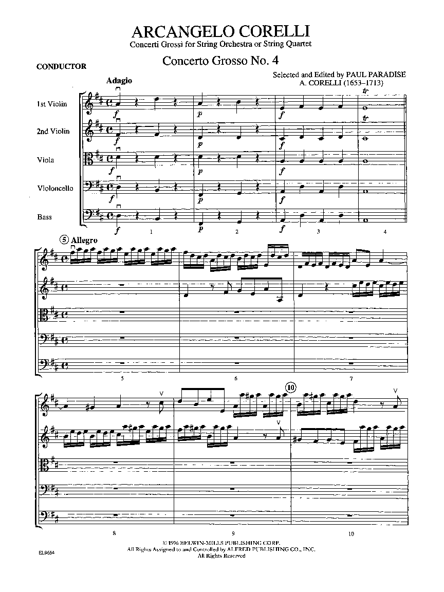 BEST OF CORELLI SCORE