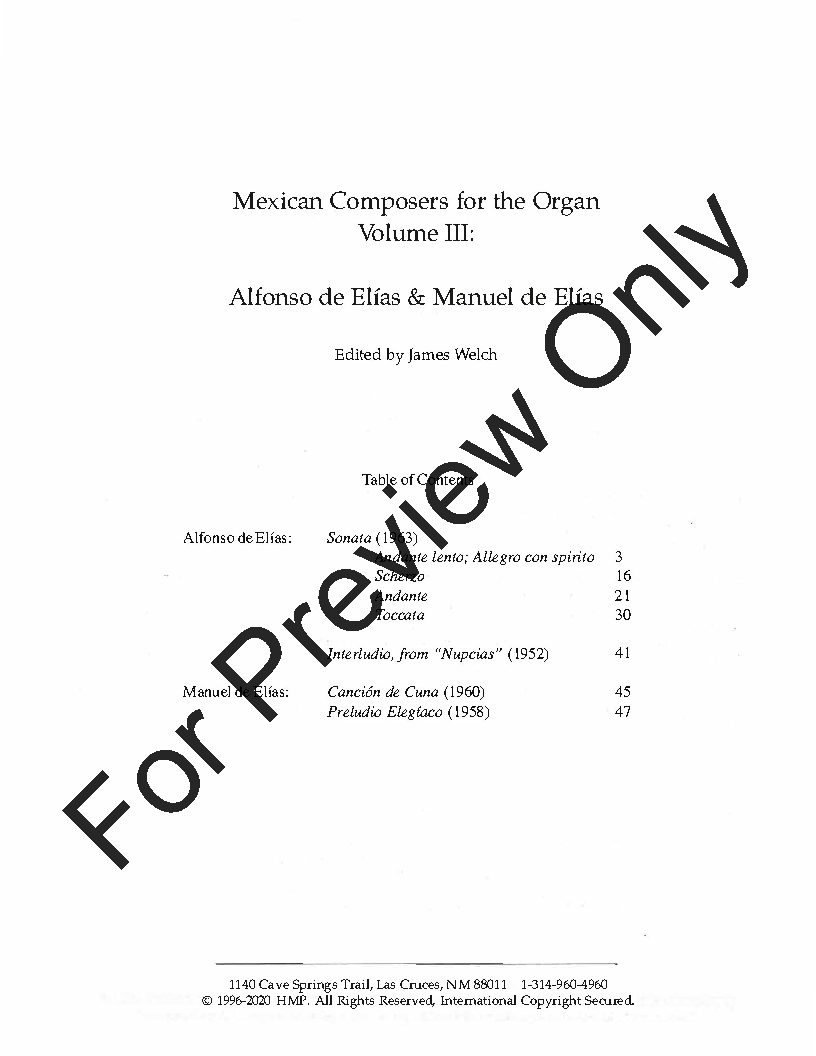 Mexican Composers For The Organ, Vol. 3 P.O.D.