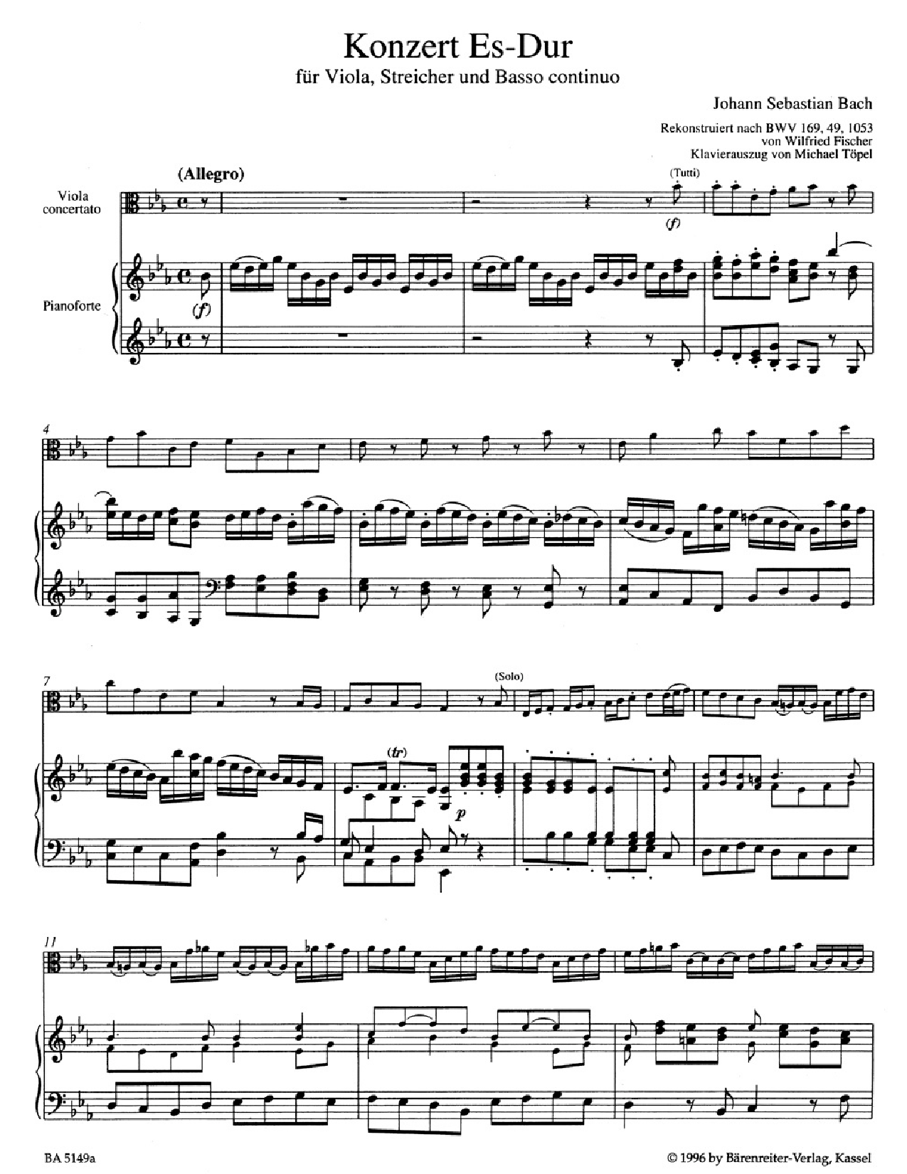 CONCERTO IN E FLAT VIOLA/PIANO