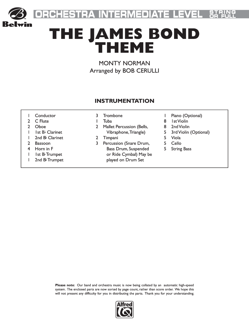 JAMES BOND THEME SCORE