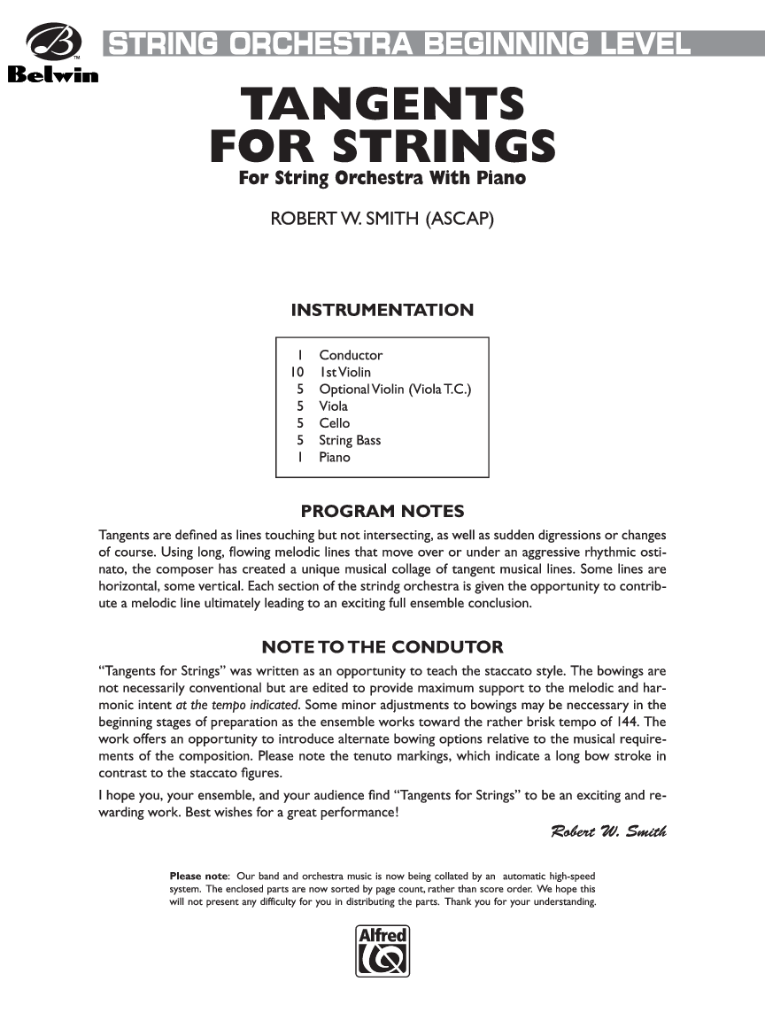 TANGENTS FOR STRINGS SCORE