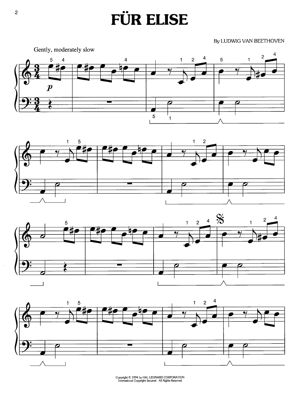 Fur Elise by Beethoven| J.W. Pepper Sheet Music