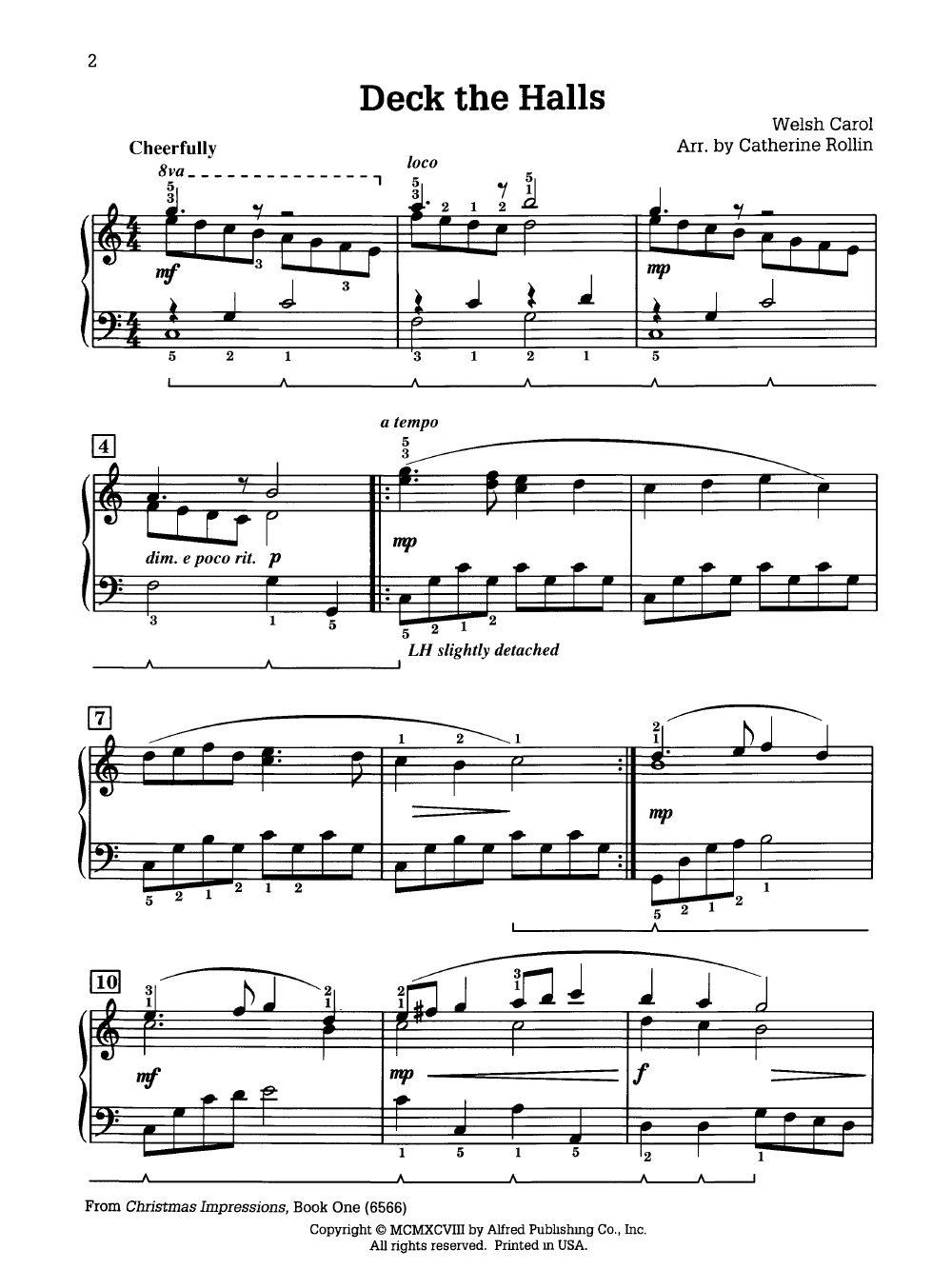 Deck the Halls C major Sheet music for Piano (Solo) Easy