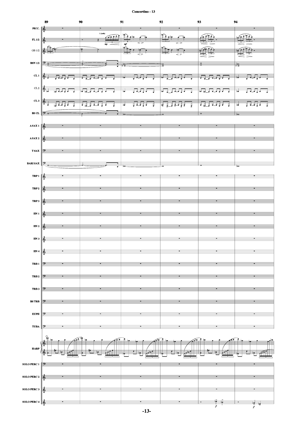 CONCERTINO FOR FOUR SOLO PERCUSSION