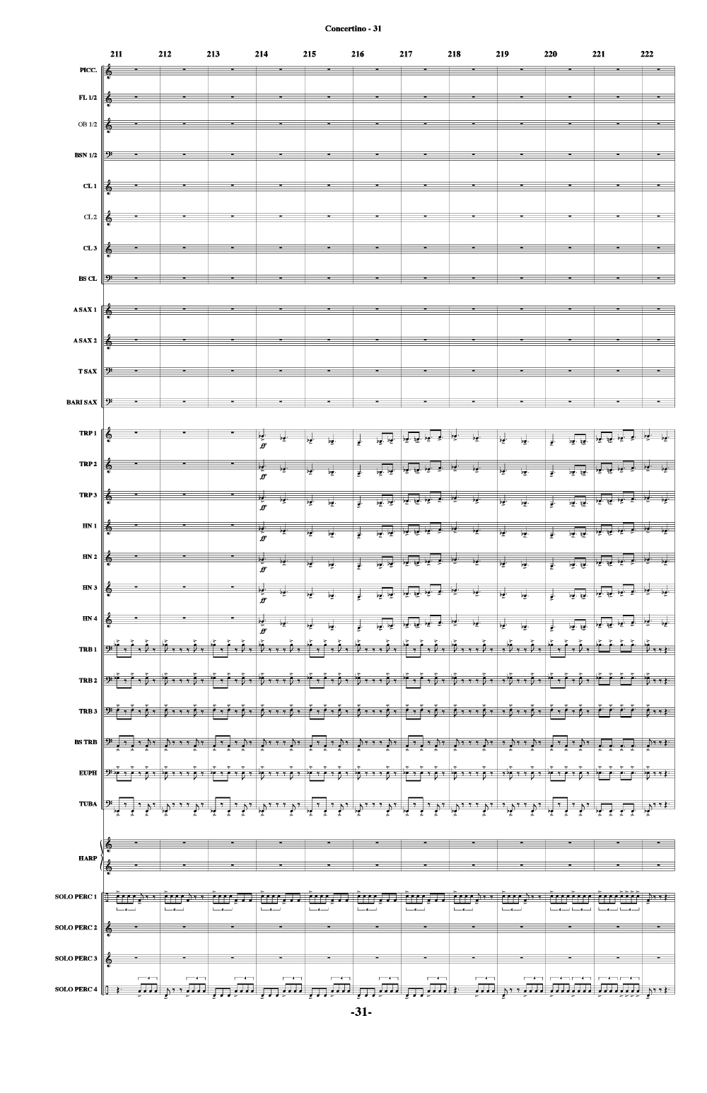 CONCERTINO FOR FOUR SOLO PERCUSSION