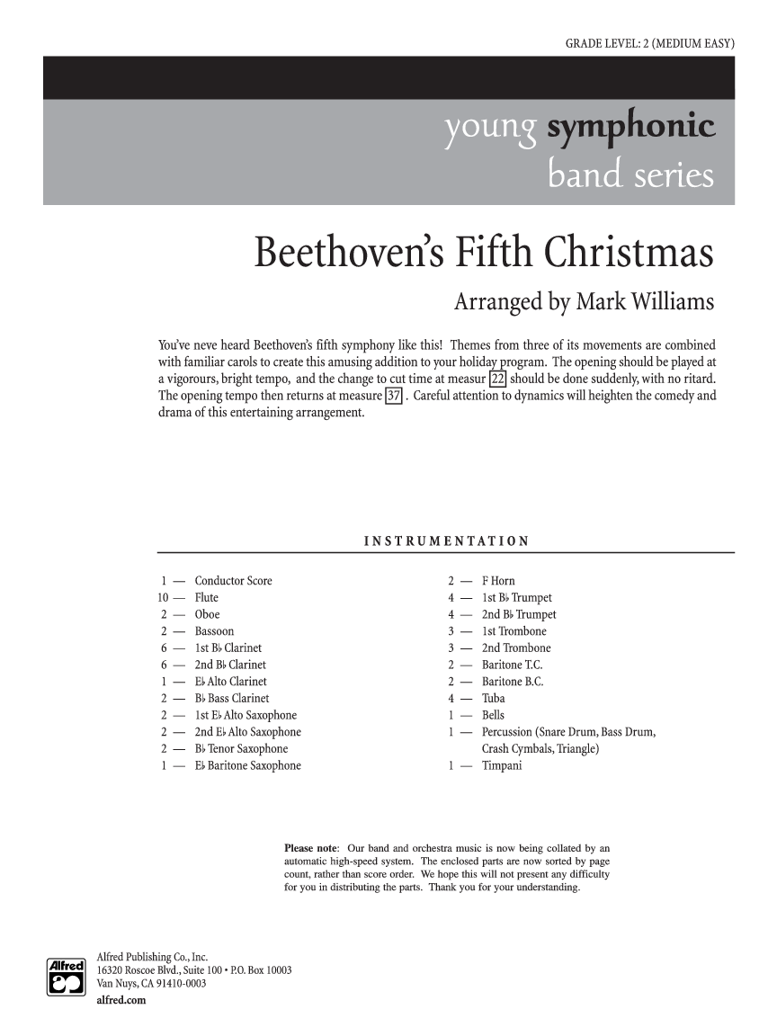 BEETHOVENS FIFTH CHRISTMAS SCORE