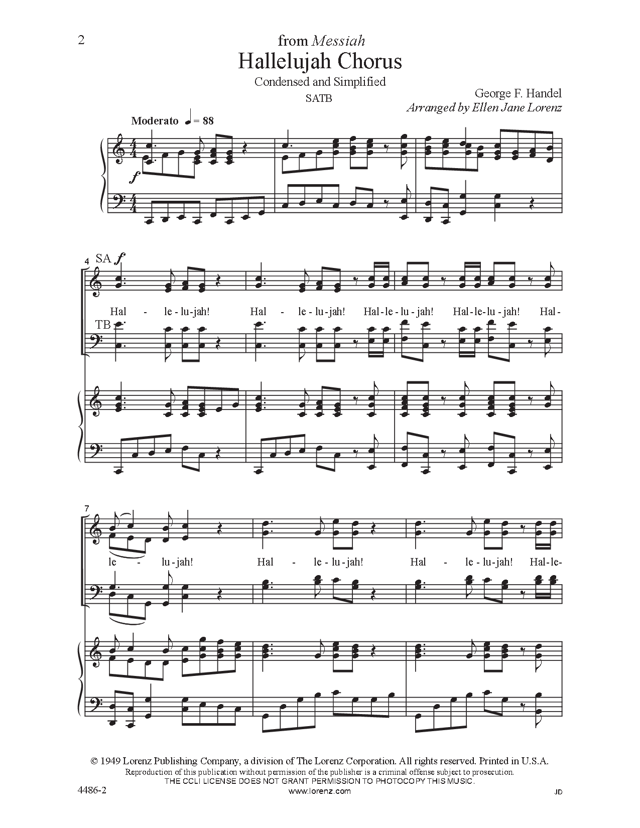 Hallelujah Chorus (SATB ) by HANDEL / LORENZ| J.W. Pepper Sheet Music