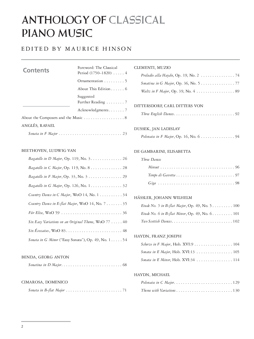 ANTHOLOGY OF CLASSICAL PIANO MUS-BK