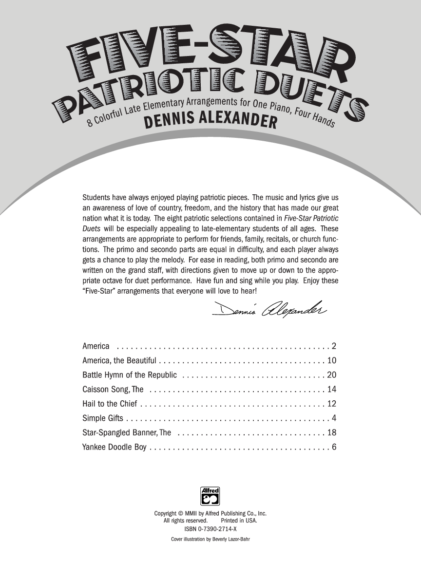 FIVE STAR PATRIOTIC DUETS LATE ELEM