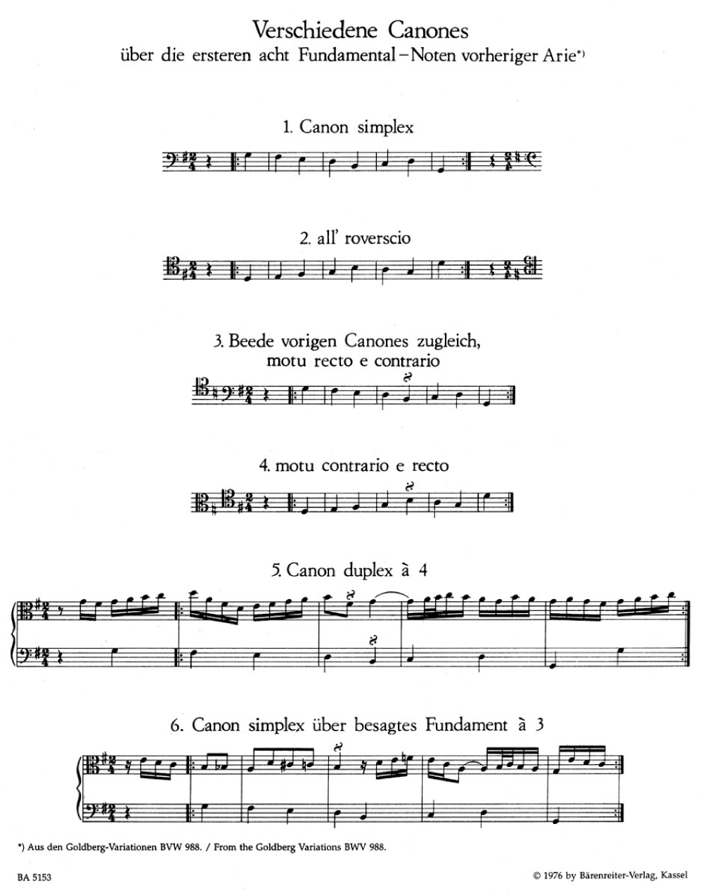 14 CANONS BWV1087