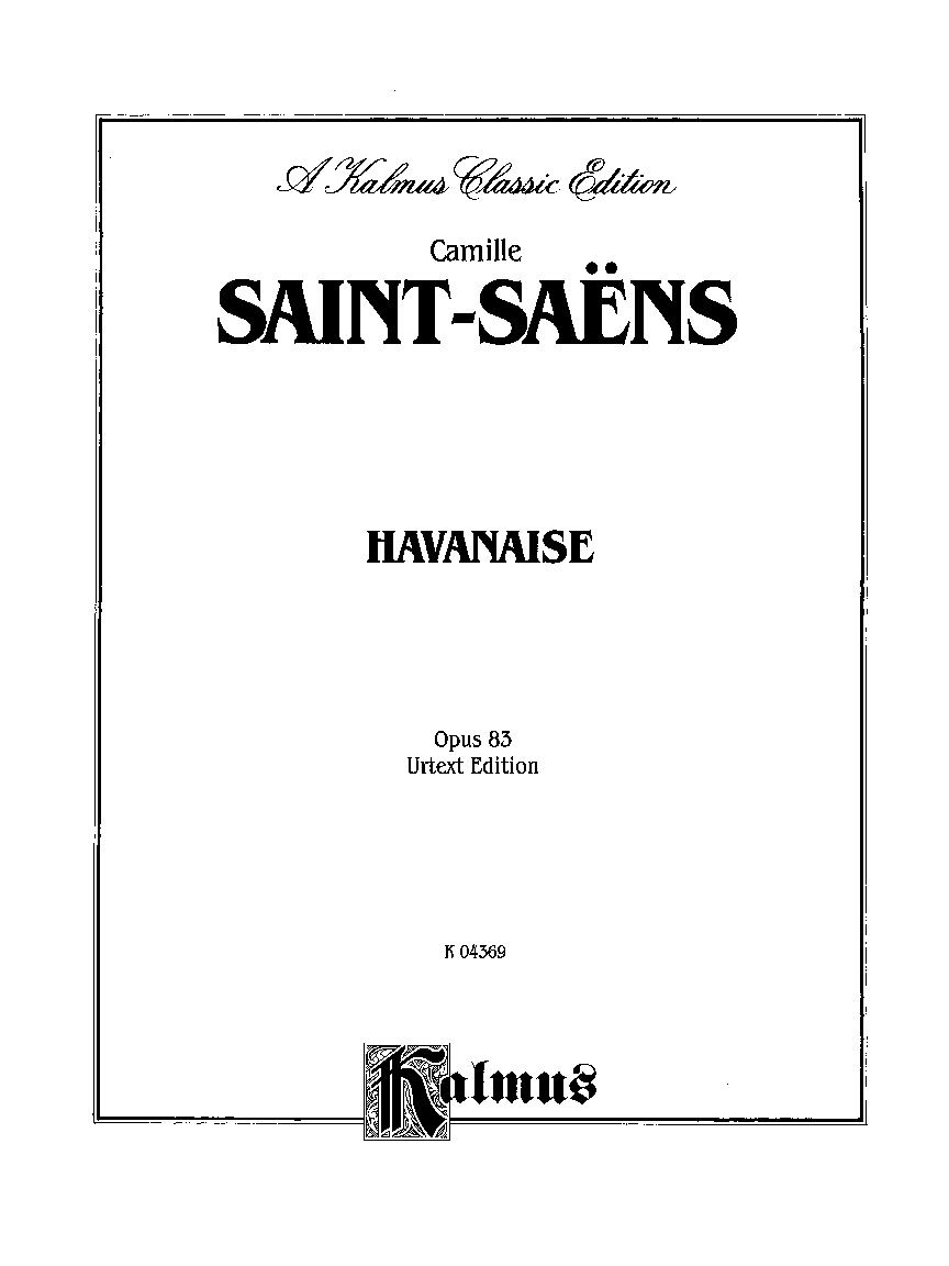 HAVANAISE OP 83 VIOLIN/PIANO