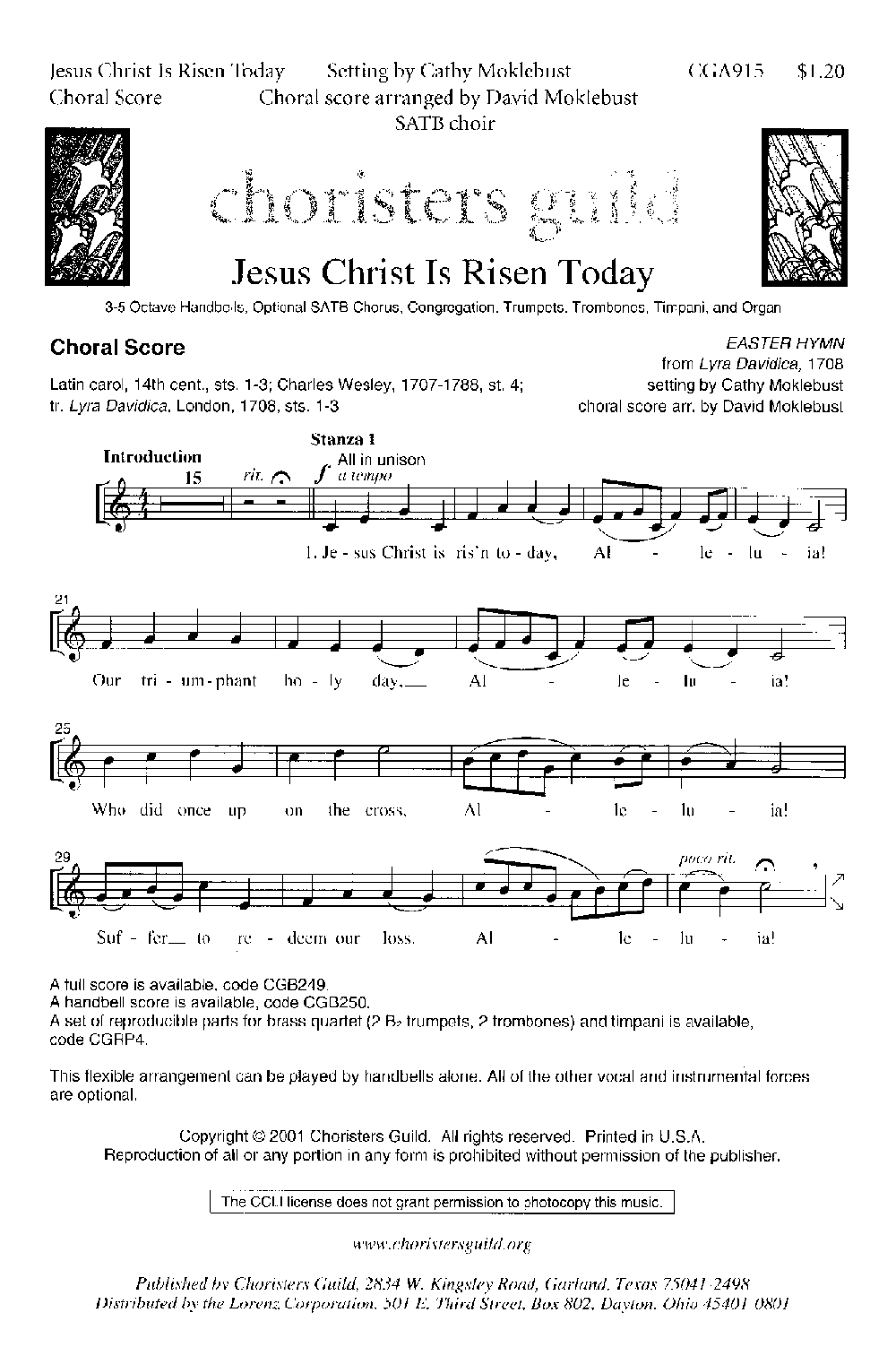 Jesus Christ Is Risen Today (Easter Hymn) Fanfare, Melody