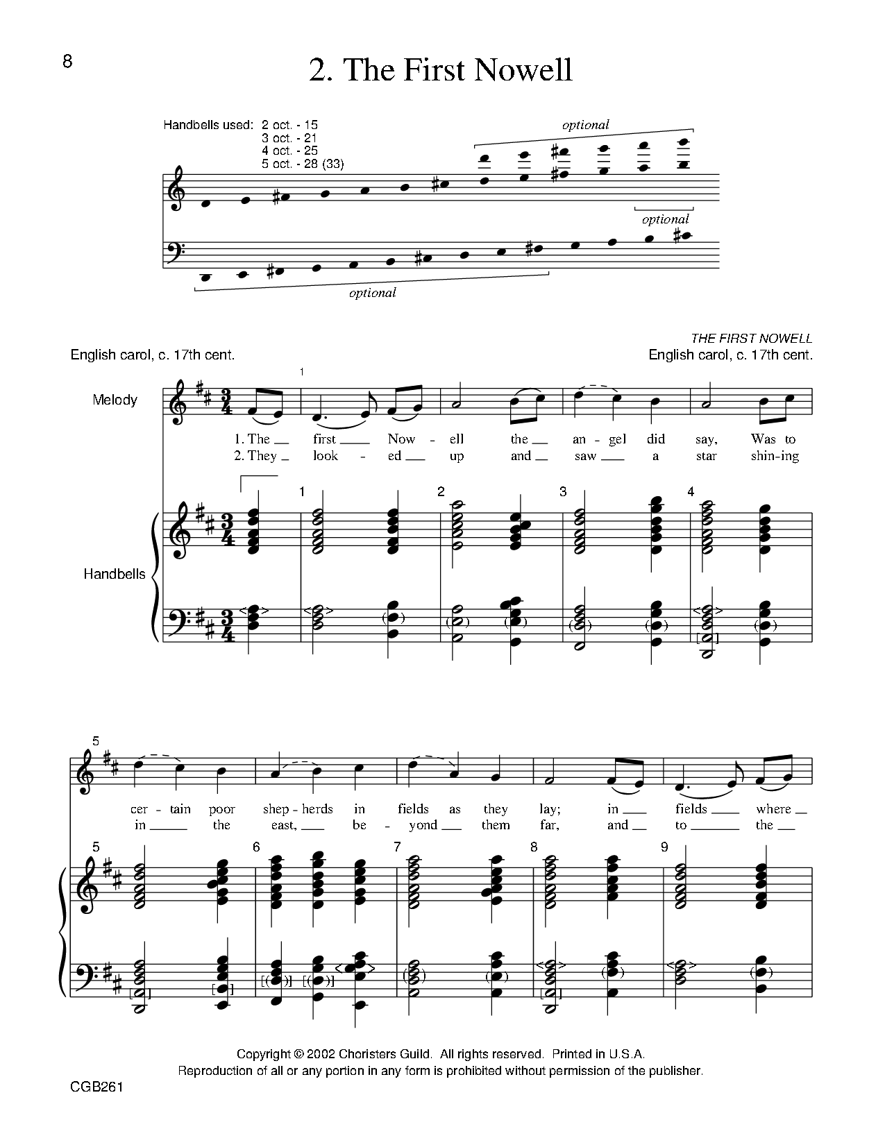 Chords For Carols 2-5 Octave