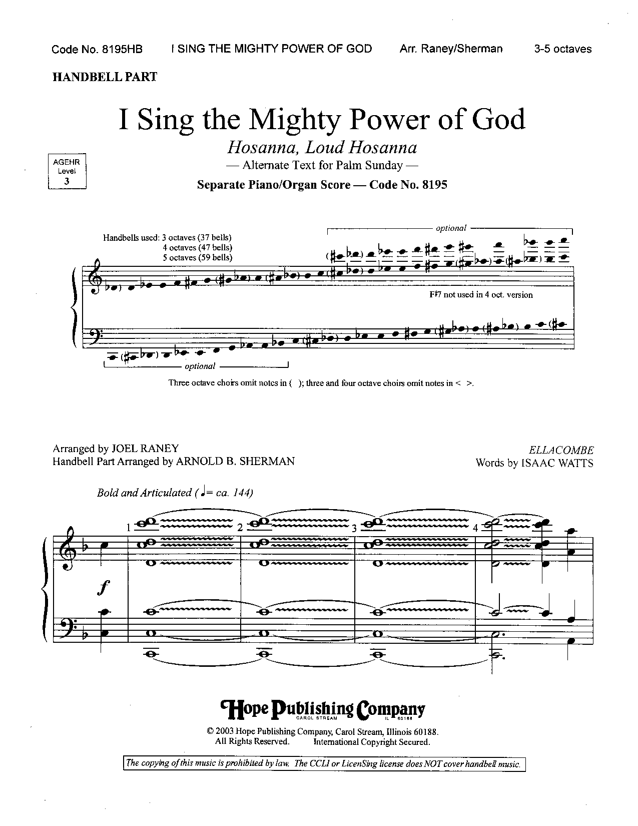 I Sing The Mighty Power Of God Handbell P.O.D.