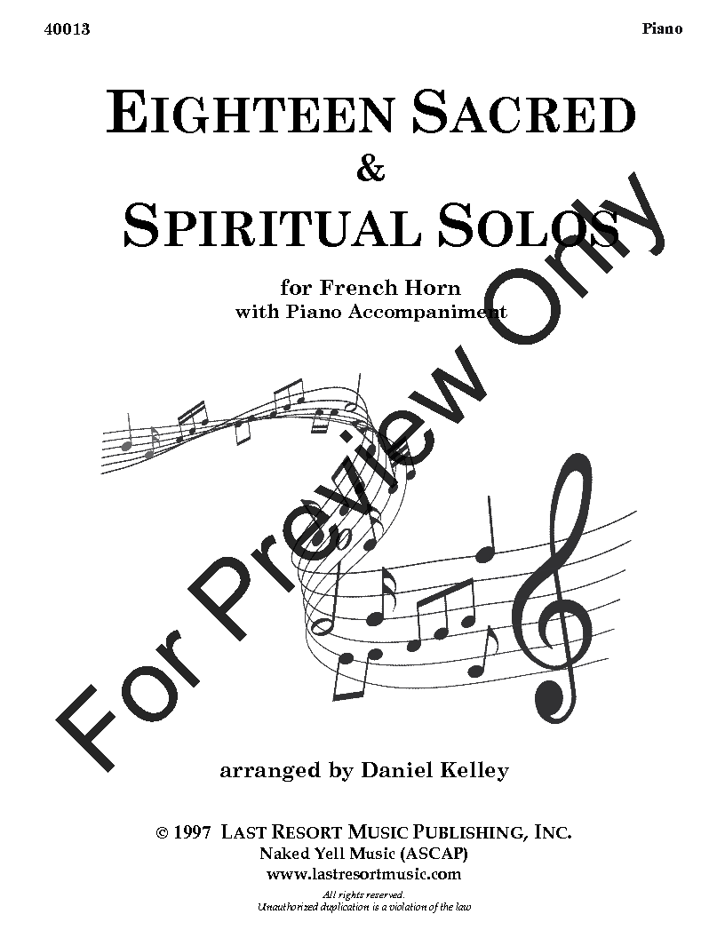 18 Sacred and Spiritual Solos French Horn and Piano