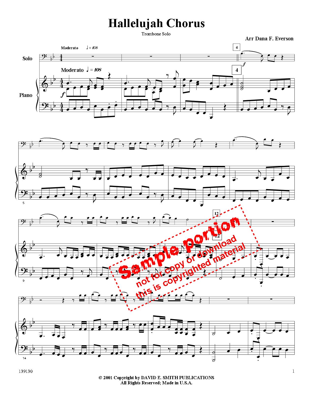 Hallelujah Chorus (Trombone Solo with Piano& | J.W. Pepper Sheet Music